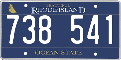 RI license plate 738541