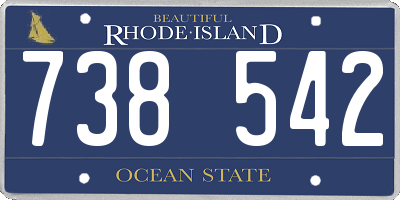 RI license plate 738542