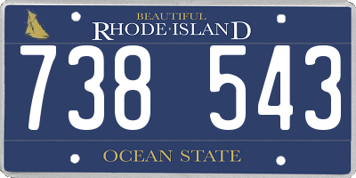 RI license plate 738543
