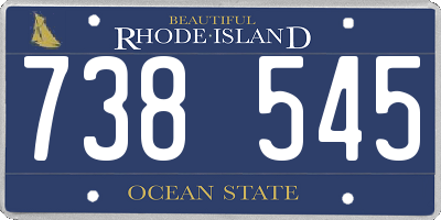 RI license plate 738545