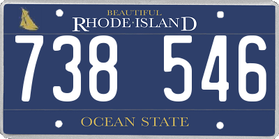 RI license plate 738546