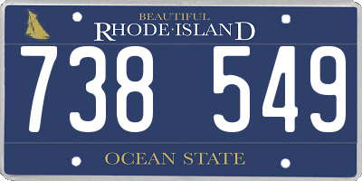 RI license plate 738549
