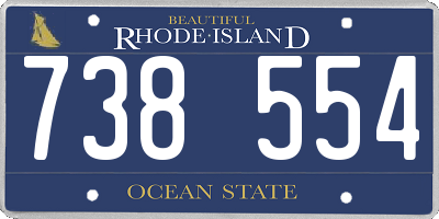 RI license plate 738554