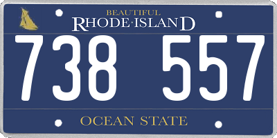 RI license plate 738557