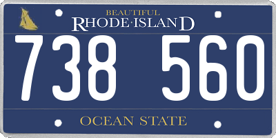 RI license plate 738560