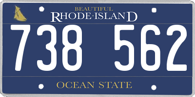 RI license plate 738562