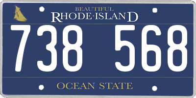 RI license plate 738568