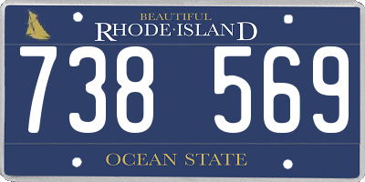 RI license plate 738569