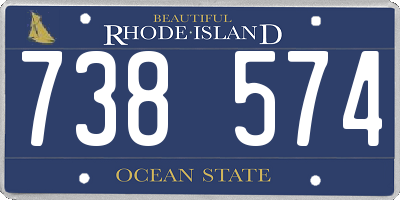 RI license plate 738574