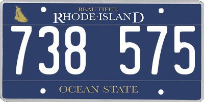 RI license plate 738575