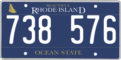RI license plate 738576
