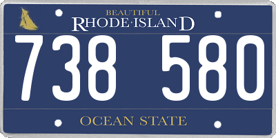 RI license plate 738580