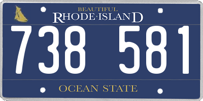 RI license plate 738581