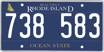 RI license plate 738583