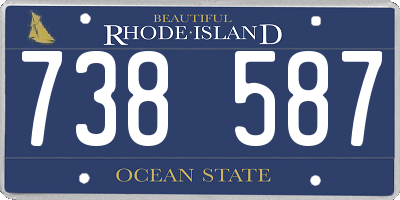 RI license plate 738587