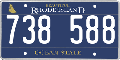RI license plate 738588