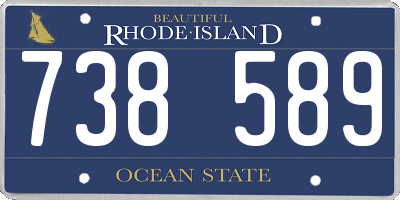 RI license plate 738589