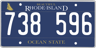 RI license plate 738596