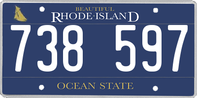 RI license plate 738597