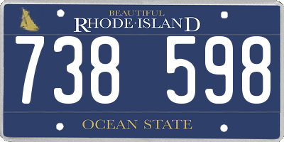 RI license plate 738598
