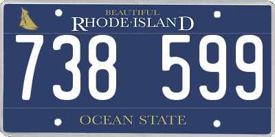 RI license plate 738599