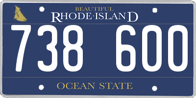 RI license plate 738600