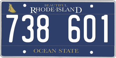 RI license plate 738601