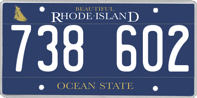 RI license plate 738602