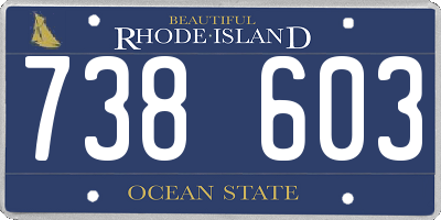 RI license plate 738603