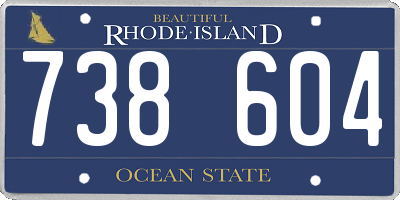 RI license plate 738604