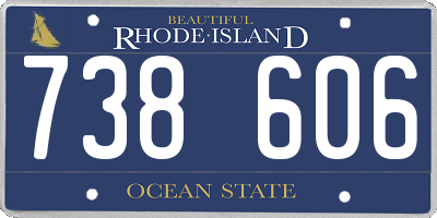RI license plate 738606