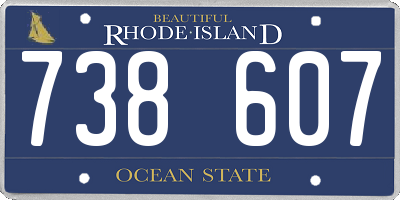 RI license plate 738607
