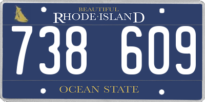 RI license plate 738609