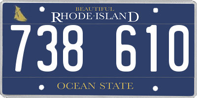 RI license plate 738610