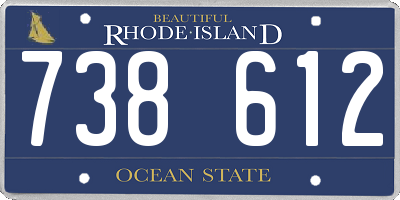 RI license plate 738612