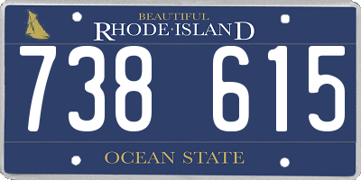 RI license plate 738615