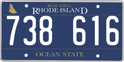 RI license plate 738616