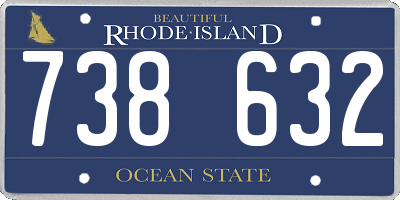 RI license plate 738632