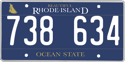 RI license plate 738634