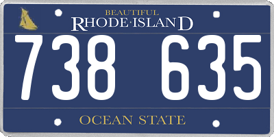 RI license plate 738635