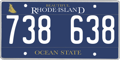 RI license plate 738638