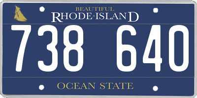 RI license plate 738640