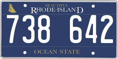 RI license plate 738642