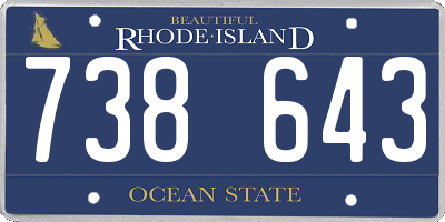 RI license plate 738643