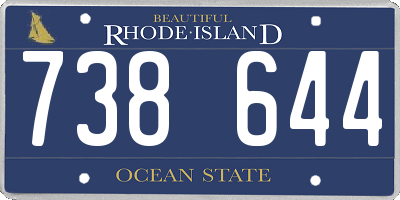 RI license plate 738644