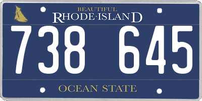 RI license plate 738645