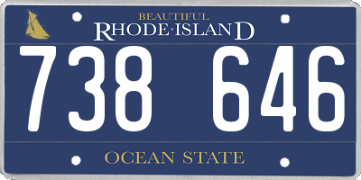 RI license plate 738646