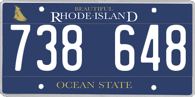 RI license plate 738648