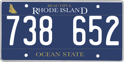 RI license plate 738652