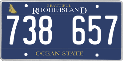 RI license plate 738657